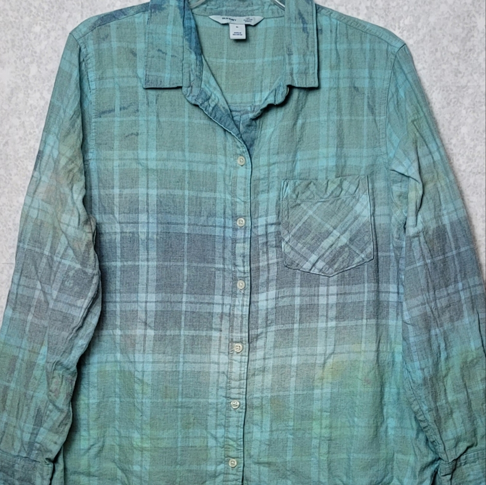 Ocean Custom Dyed Flannel Shirt - Picture 7 of 8